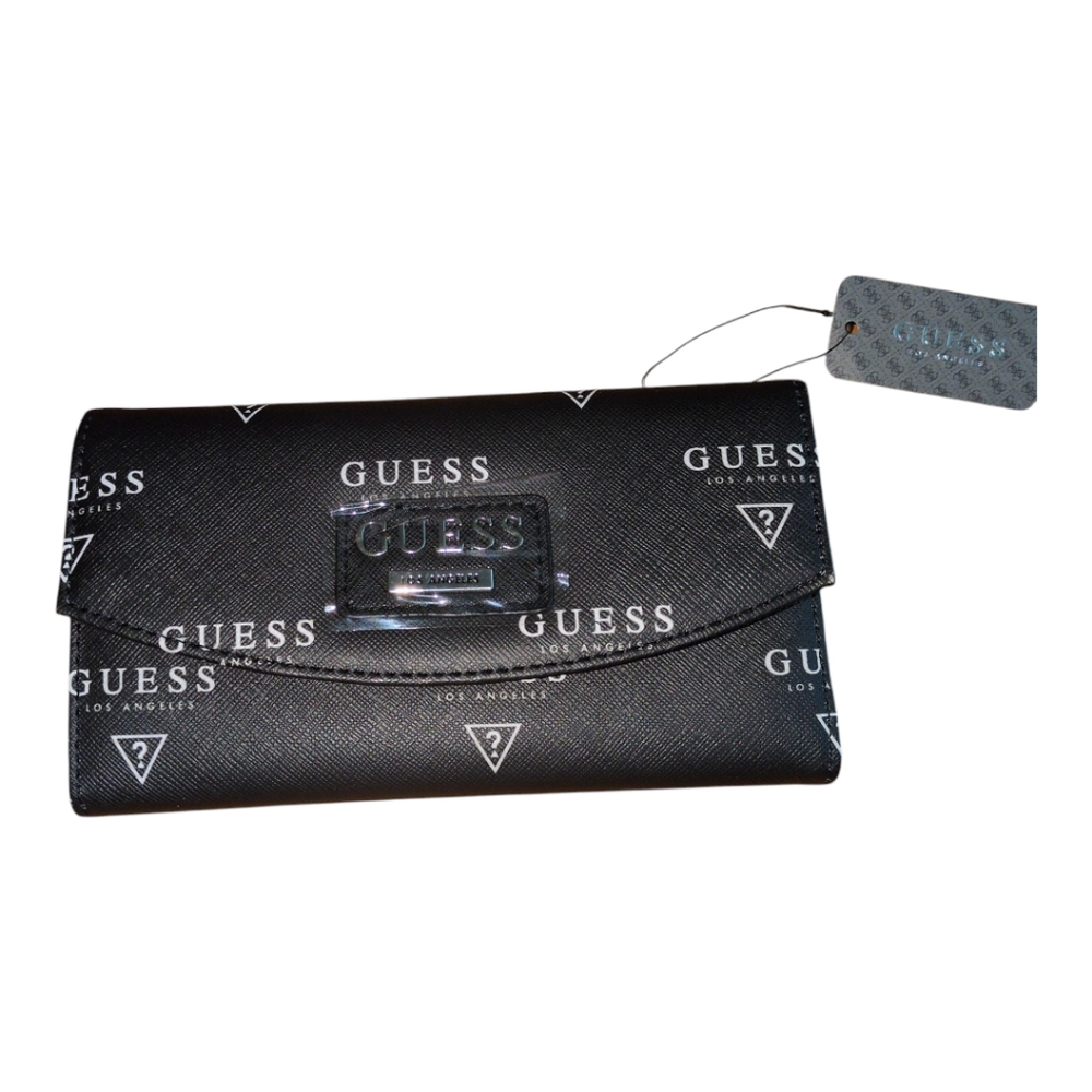 NWT Guess Black and White Logo Wallet